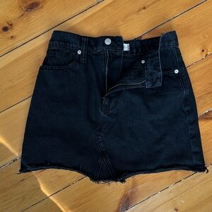 Madewell Black Denim A-line Mini Skirt Size 24